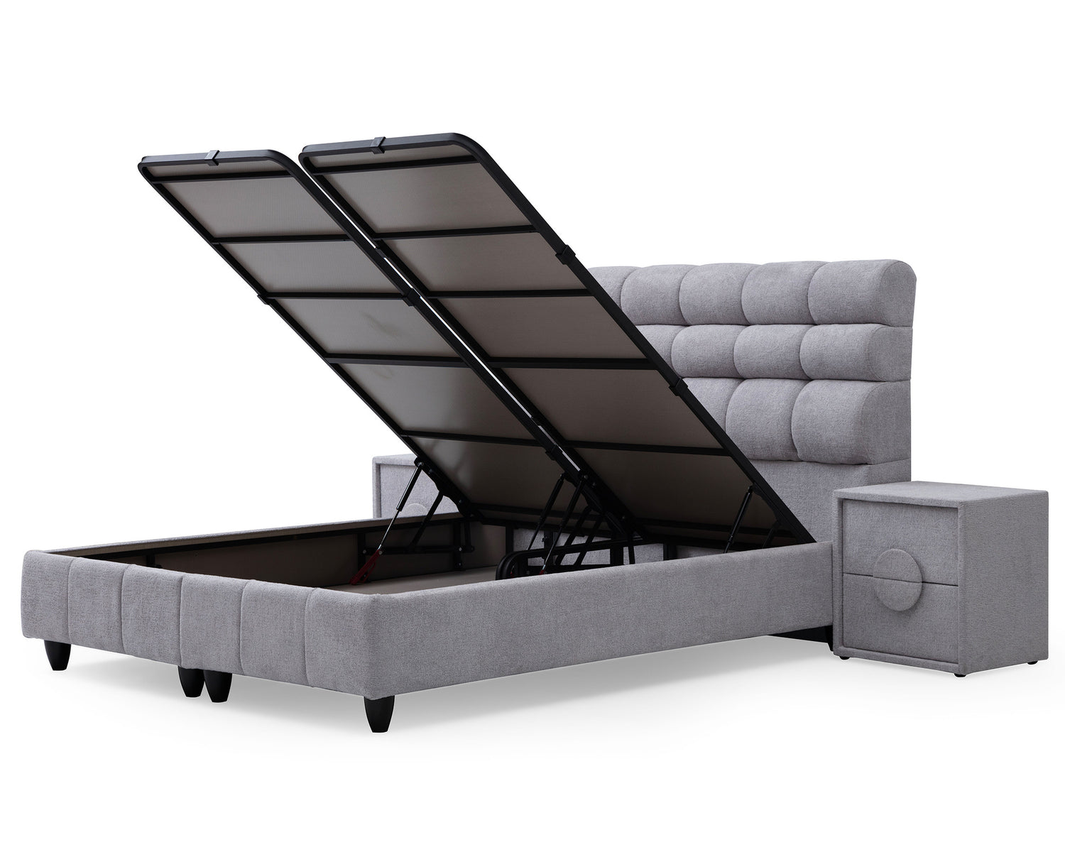 SKYBEDD ® Biobedd Boxspring met Opbergruimte en Matras en Matras