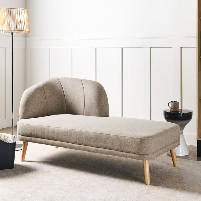 Beliani-TANLAY-Chaise longue-Lichtbruin-Linkszijdig-Polyester