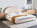 Beliani-VAUCLUSE-Tweepersoonsbed-Lichtbeige-180 x 200 cm-Polyester