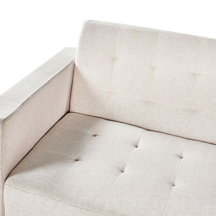 Beliani - ABERDEEN - Hoekslaapbank - Beige - Linkszijdig - Polyester