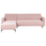 Beliani - ABERDEEN - Hoekbank - Pastelroze - Rechterzijde - Fluweel