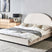 Beliani-VAUCLUSE-Tweepersoonsbed-Gebroken wit-160 x 200 cm-Stof