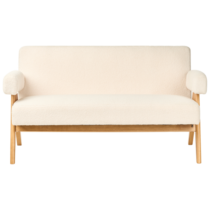 Beliani - TAMRE - Bankenset - Gebroken wit|Lichtbruin - Bouclé