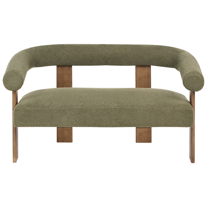 Beliani - ILBRO - Bankenset - Groen|Donkerbruin - Bouclé