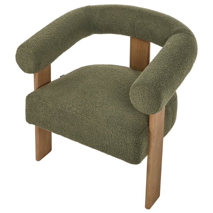 Beliani - ILBRO - Bankenset - Groen|Donkerbruin - Bouclé