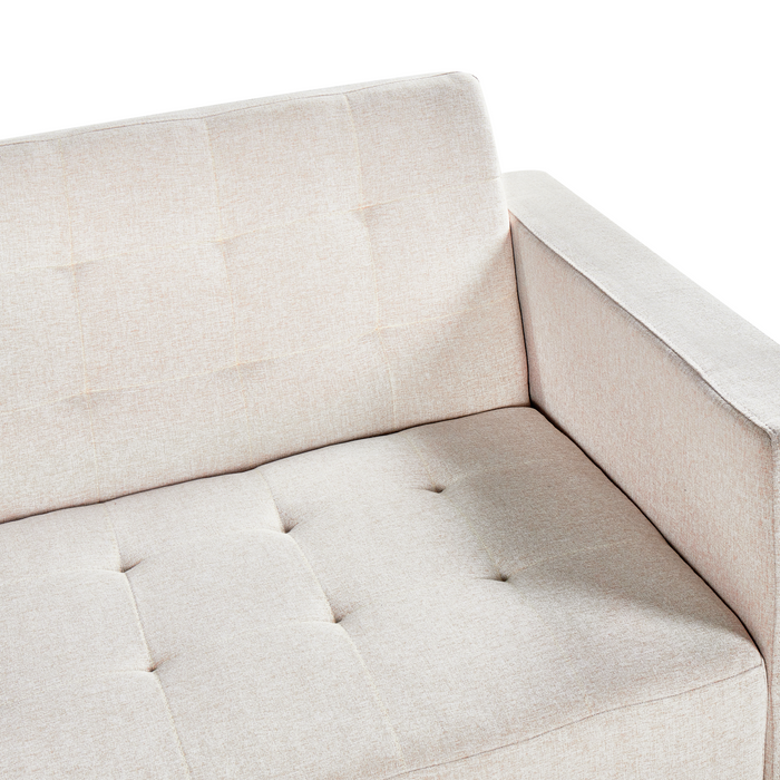 Beliani - ABERDEEN - Hoekslaapbank - Beige - Rechtszijdig - Polyester