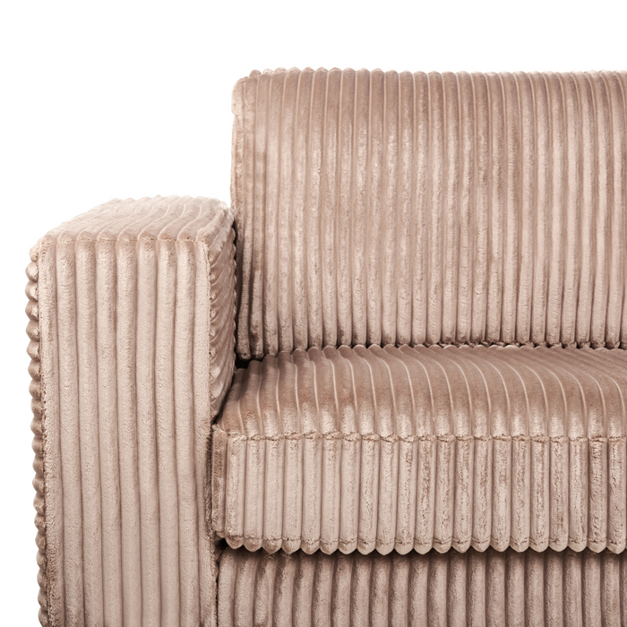 Beliani-LOFOTEN-Hoekbank 4-zits-Lichtbruin-Linkszijdig-Corduroy