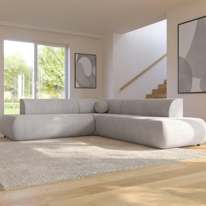 by fonQ Wisp Hoekbank Links/Rechts met Slaapfunctie - Chenille - Grijs