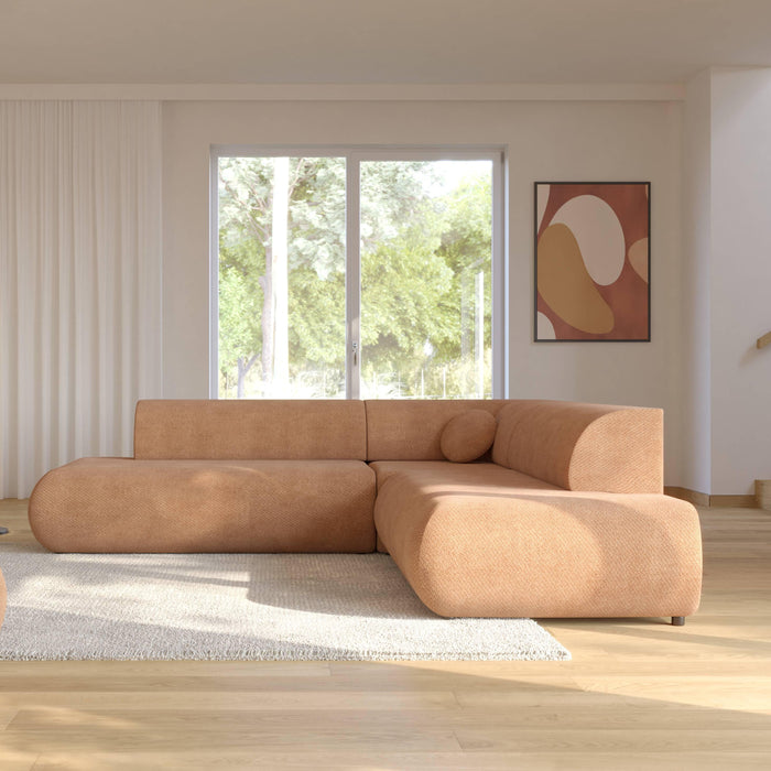 by fonQ Wisp Hoekbank Links/Rechts met Slaapfunctie - Chenille - Terra