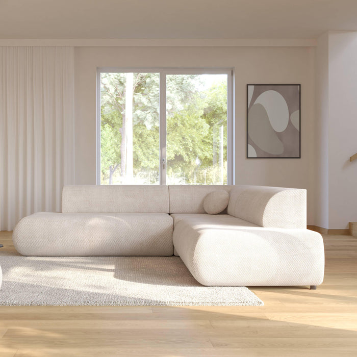 by fonQ Wisp Hoekbank Links/Rechts met Slaapfunctie - Chenille - Greige