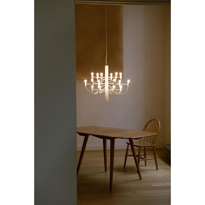 2097|18 by Gino Sarfatti kroonluchter Ø69 transparant chroom