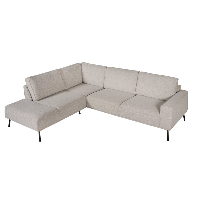 Hoekbank Alford - Beige - Textiel - 260x85x208cm (BxHxD)