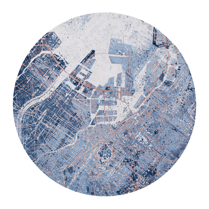 Louis de Poortere Cities Vloerkleed Ø 240 cm - Conductive Blue