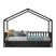 Vipack Dallas Huisbed met Hekje en Bedlade 90 x 200 cm - Antraciet