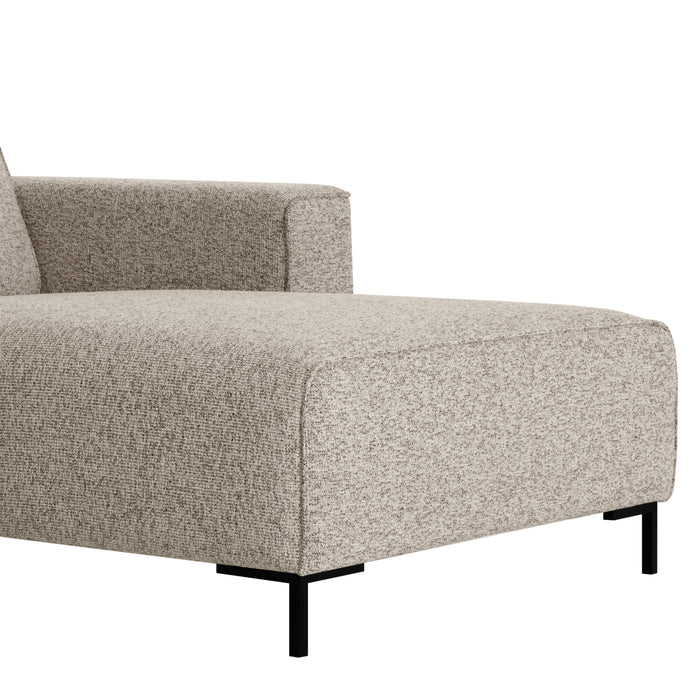 by fonQ Loft Hoekbank met Chaise Longue Rechts - Chenille Melange - Grijs
