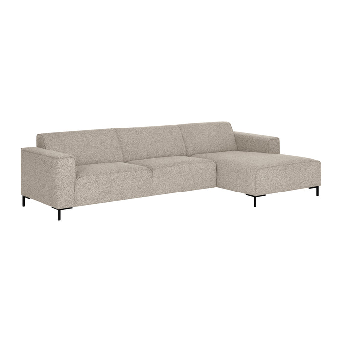 by fonQ Loft Hoekbank met Chaise Longue Rechts - Chenille Melange - Grijs