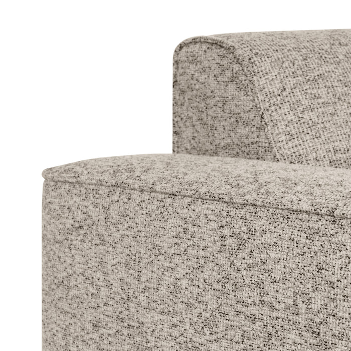 by fonQ Loft Hoekbank met Chaise Longue Links - Chenille Melange - Grijs