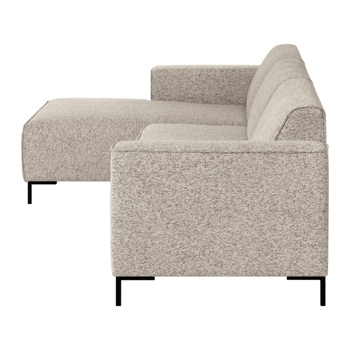 by fonQ Loft Hoekbank met Chaise Longue Links - Chenille Melange - Grijs