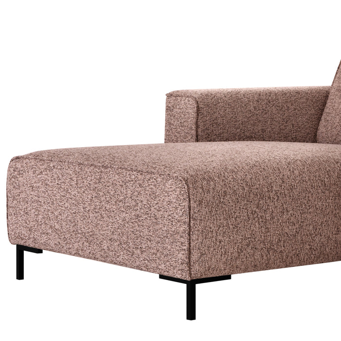 by fonQ Loft Hoekbank met Chaise Longue Rechts - Chenille Melange - Blush
