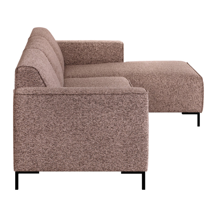 by fonQ Loft Hoekbank met Chaise Longue Rechts - Chenille Melange - Blush