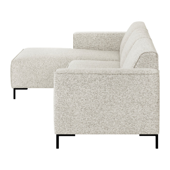 by fonQ Loft Hoekbank met Chaise Longue Links - Chenille Melange - Ecru
