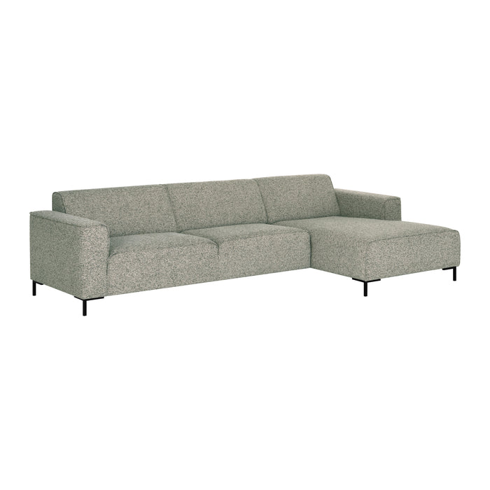 by fonQ Loft Hoekbank met Chaise Longue Rechts - Chenille Melange - Mintgroen