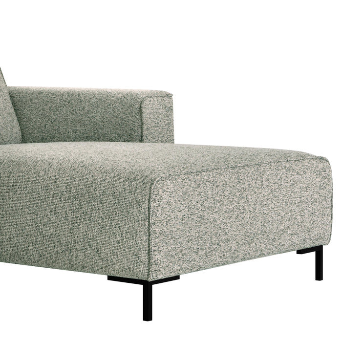 by fonQ Loft Hoekbank met Chaise Longue Links - Chenille Melange - Mintgroen