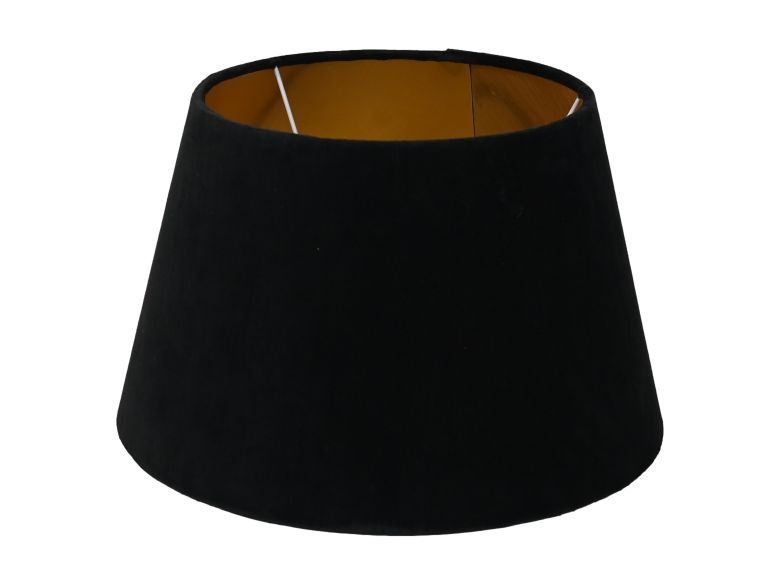 HSM Collection-Ronde Lampenkap Conisch-ø28-ø40x25-Zwart|Goud-Stof