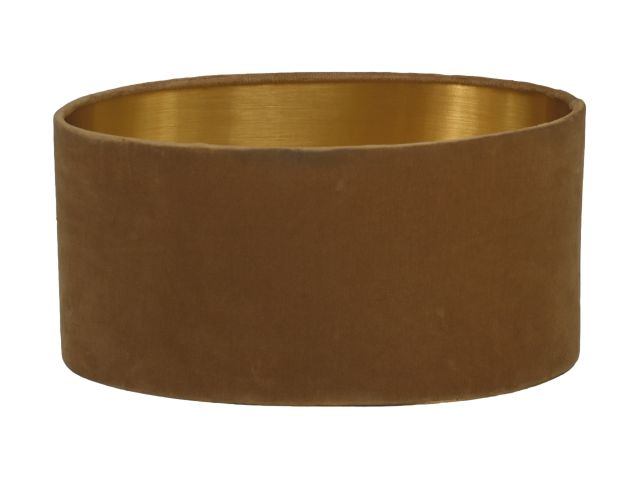 HSM Collection-Ovale Lampenkap-ø38x19-Beige|Goud-Stof