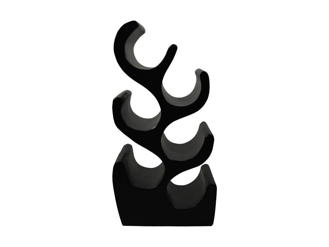 HSM Collection-Staand Wijnrek Vins 6 Flessen-27x20x51-Zwart-Munggur