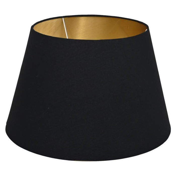 HSM Collection-Ronde Lampenkap Conisch-ø35-ø52x32-Zwart|Goud-Stof