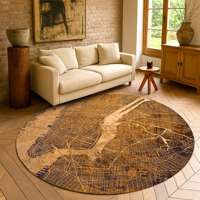 Louis de Poortere Cities Vloerkleed Ø 240 cm - Gatsby Gold