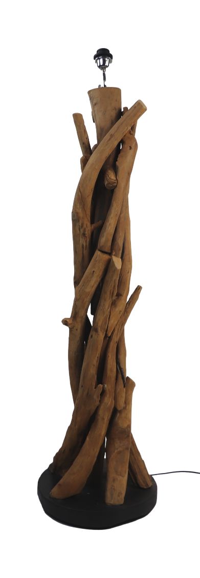 HSM - HSM Collection-Vloerlamp Teak Root-40x40x130-Bruin|Zwart-Teak
