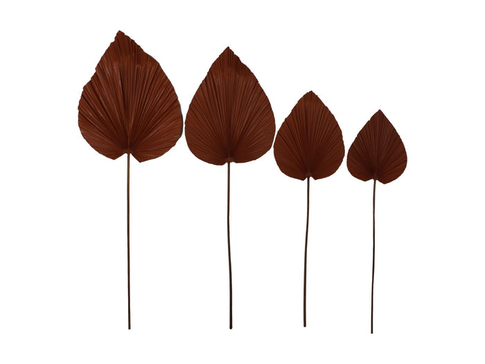 Decoratief palmblad set van 4 - Cognac - Palmblad
