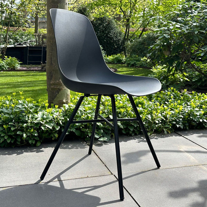 Nolon Noa-Pip Kunststof Tuinstoel Wit - Zwart Onderstel