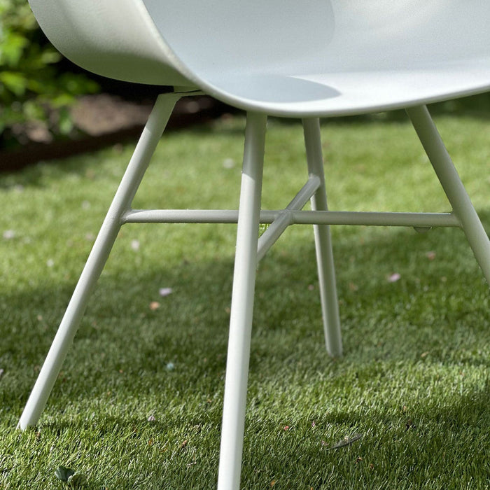 Nolon Noa-Puk Kunststof Tuinstoel Wit - Wit Onderstel