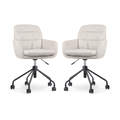 Nolon Nout-Mia Bureaustoelen Set van 2 - Beige - Zwart Onderstel