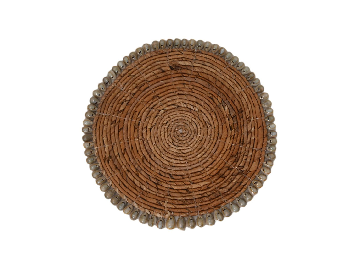 Placemat rond set van 6 - ø30 - Naturel - Bananenblad|schelp