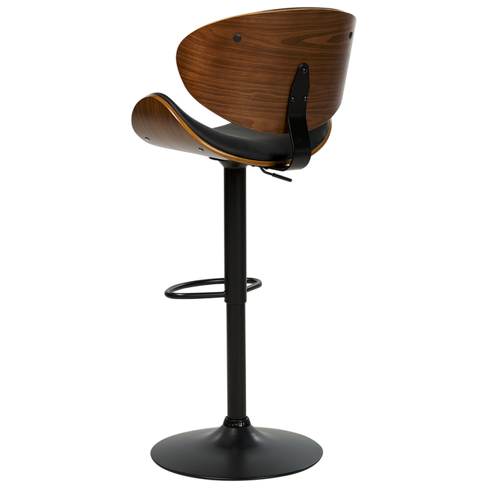 Beliani - ROTTERDAM II - Barkruk verstelbaar - Zwart - Kunstleer