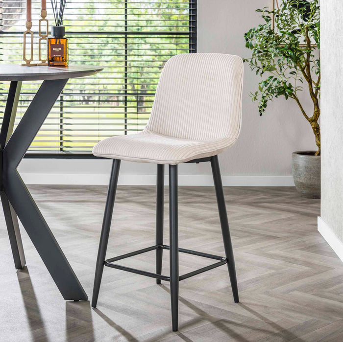 AnLi Style Barstoel Rib - Rock ivoor - set van 2