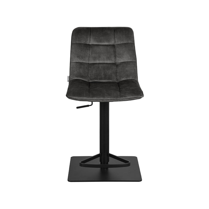 LABEL51 - Barkruk Juul - Antraciet Velours - Zwart Metaal