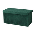 Urban Living poef|hocker|opbergbox - smaragd groen - mdf - 76 x 38 x 3