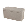 Urban Living poef|hocker|opbergbox - grijs - mdf - 76 x 38 x 38 cm