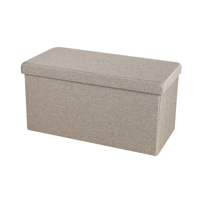 Urban Living poef|hocker|opbergbox - grijs - mdf - 76 x 38 x 38 cm
