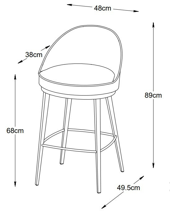 Hygge Interiors Gain Zwart Kunstleder Counter Stoel