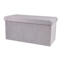 Urban Living poef|hocker|opbergbox - grijs - mdf - 76 x 38 x 38 cm