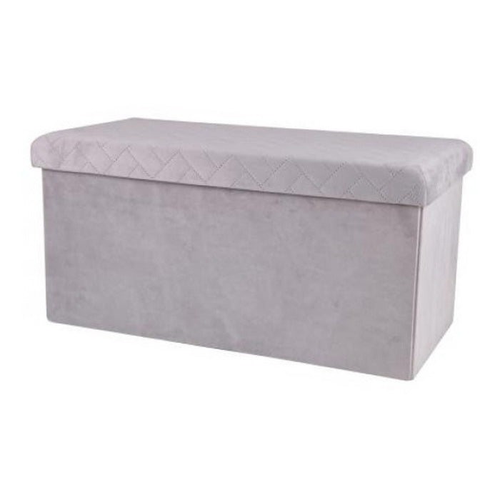 Urban Living poef|hocker|opbergbox - grijs - mdf - 76 x 38 x 38 cm