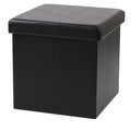 Urban Living poef|hocker|opbergbox - zwart - mdf - 38 x 38 cm