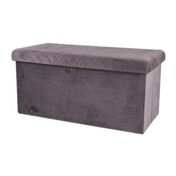 Urban Living poef|hocker|opbergbox - grijs - mdf - 76 x 38 x 38 cm