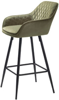 Hygge Interiors Miltona Counter Stoel Velvet Olijfgroen